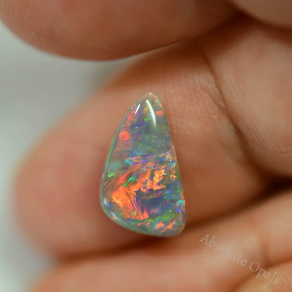 1.48 Cts Australian Semi Black Solid Opal Lightning Ridge Stone