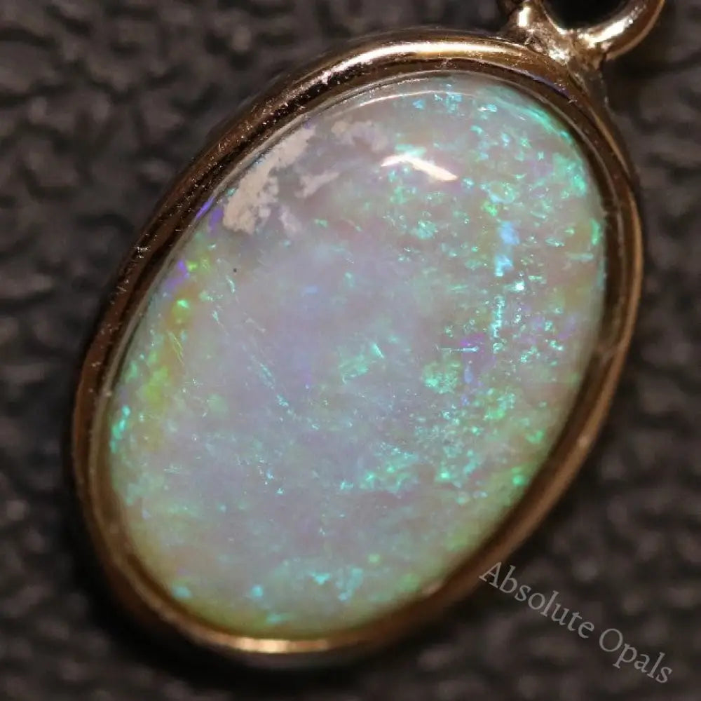 1.52 G Australian Lightning Ridge Solid Opal Pendant Silver L 21.9 Mm Jewellery