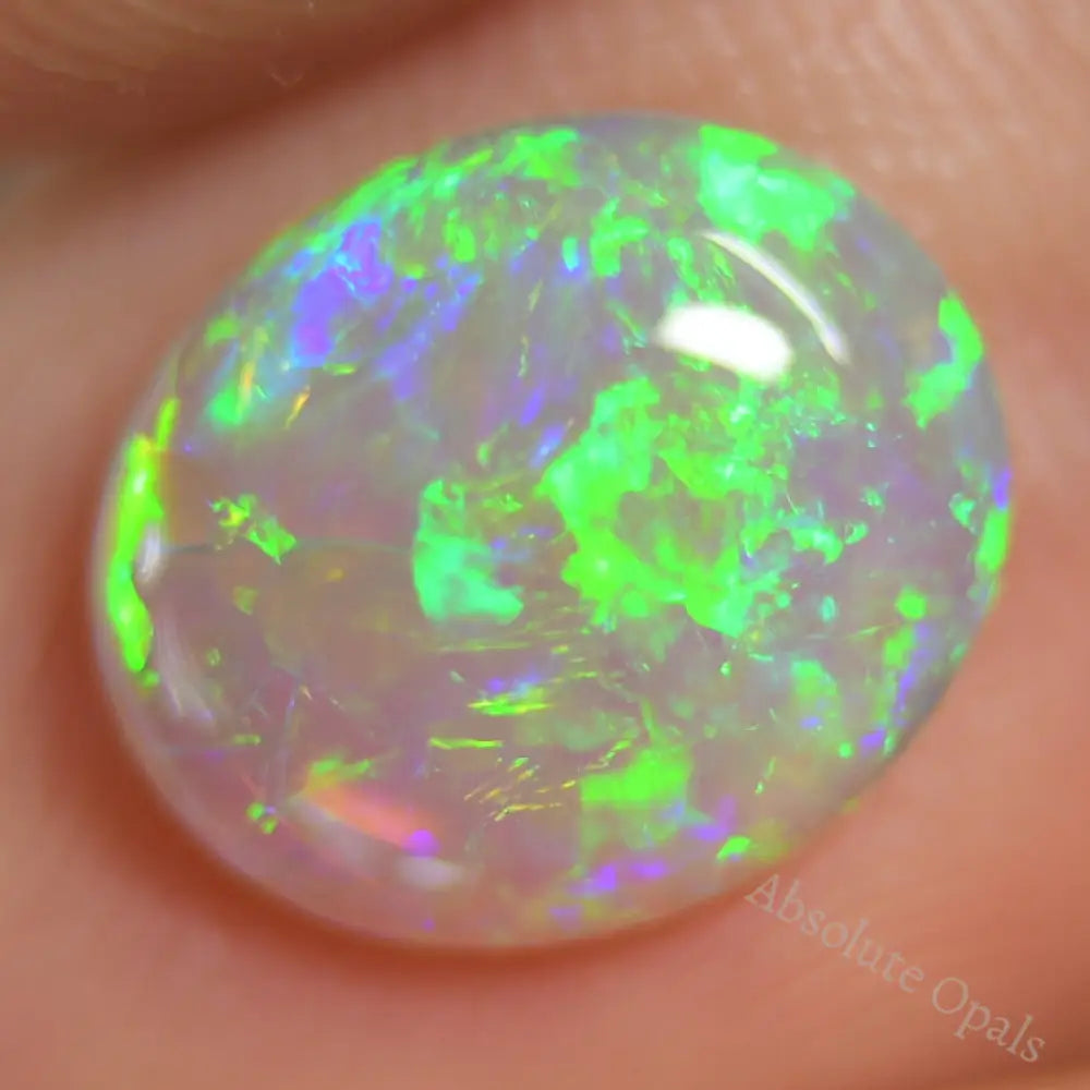 1.53 Cts Australian Semi Black Crystal Solid Opal Lightning Ridge