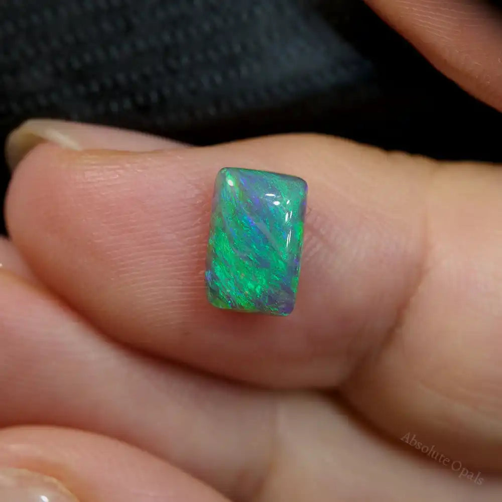 1.54 cts Dark Opal Lightning Ridge Solid Stone Semi Black Opal