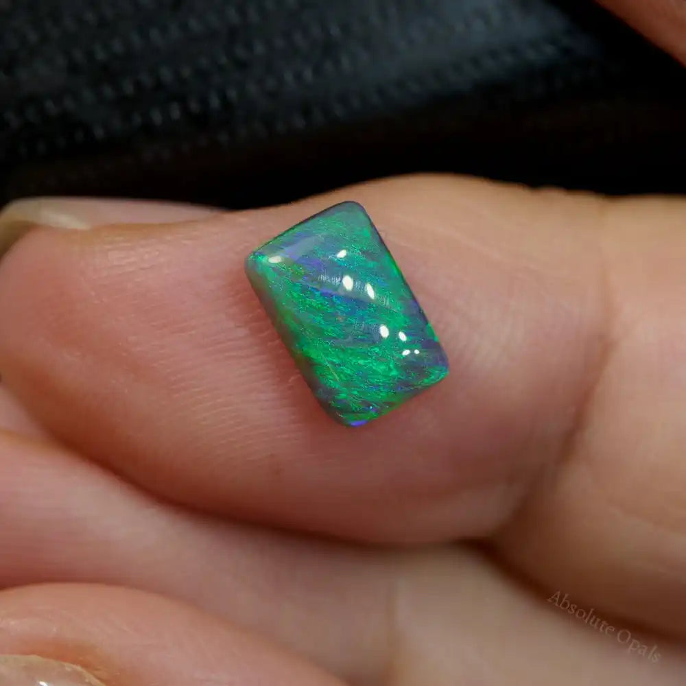 1.54 cts Dark Opal Lightning Ridge Solid Stone Semi Black Opal