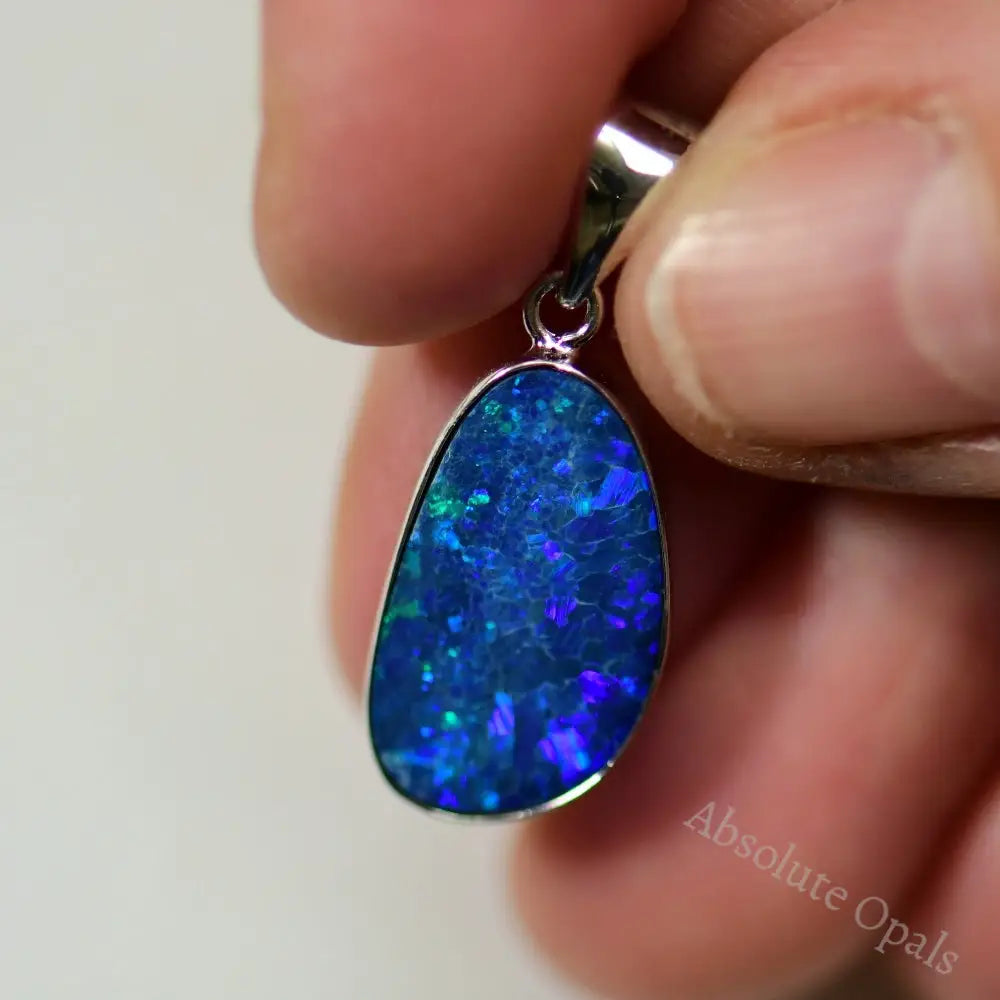 1.54 G Australian Doublet Opal With Silver Pendant: L 27.0 Mm Jewellery