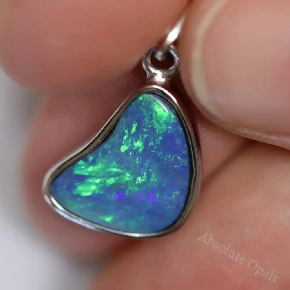1.56 G Australian Doublet Opal With Silver Pendant: L 22.5 Mm Jewellery