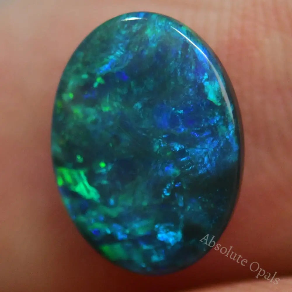1.59 Cts Australian Black Solid Opal Lightning Ridge Cmr