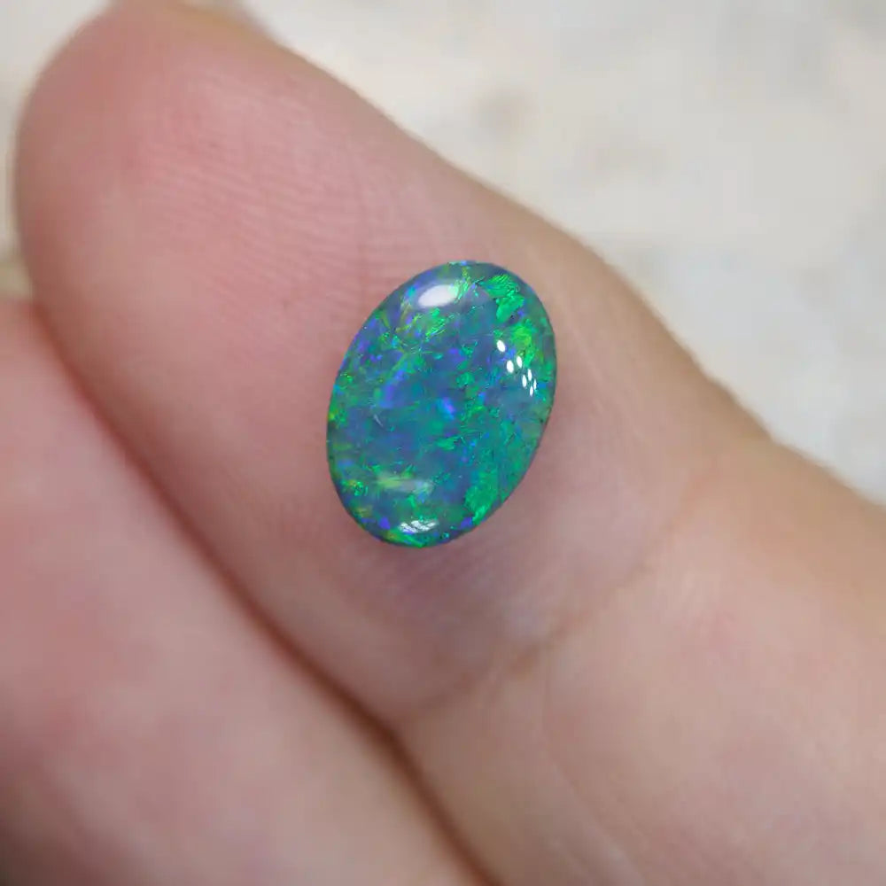 1.59 cts Black Opal Lightning Ridge Solid Cut Stone Black Opal