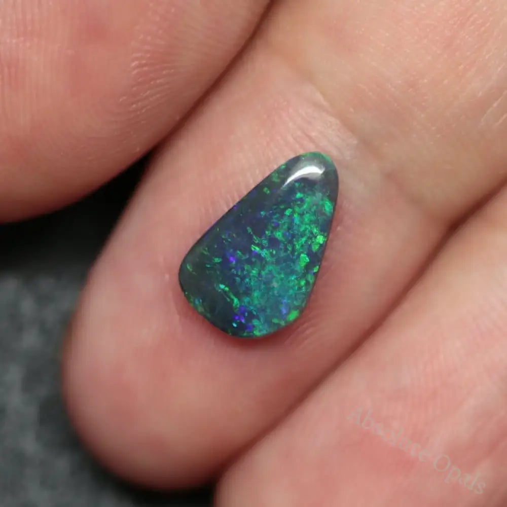 1.60 Cts Australian Black Solid Opal Lightning Ridge Cmr