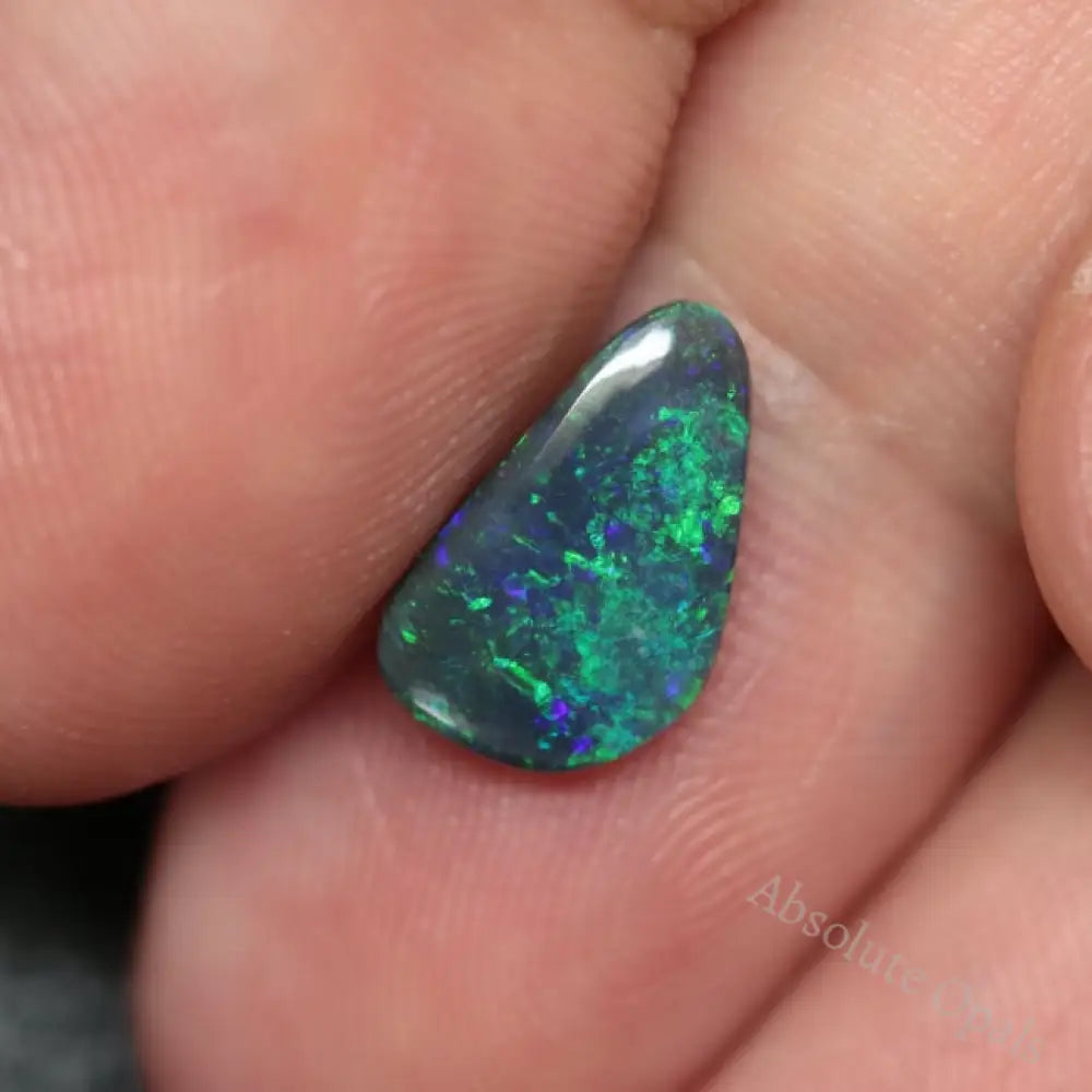 1.60 Cts Australian Black Solid Opal Lightning Ridge Cmr