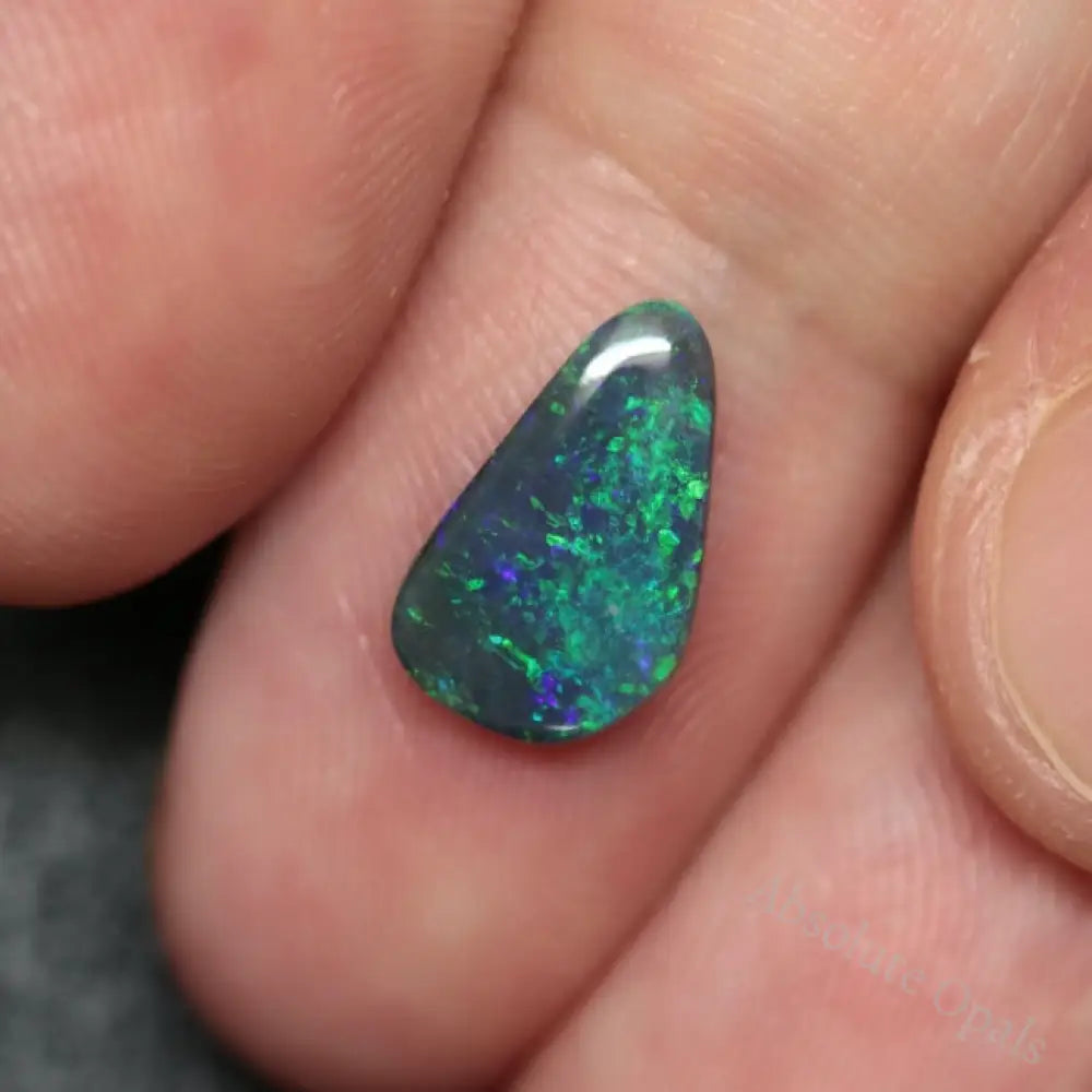 1.60 Cts Australian Black Solid Opal Lightning Ridge Cmr