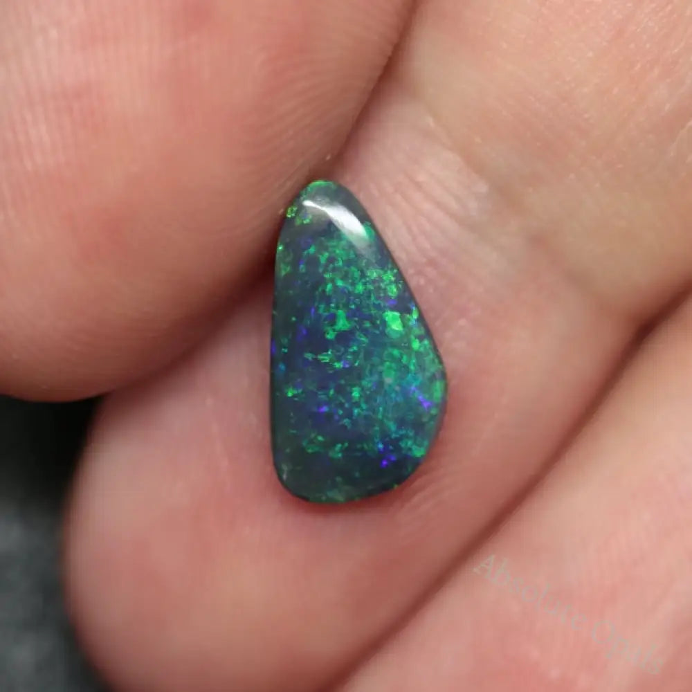1.60 Cts Australian Black Solid Opal Lightning Ridge Cmr