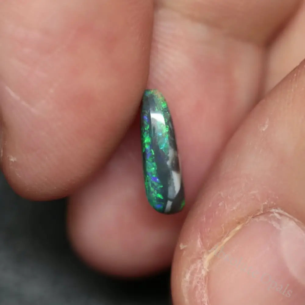 1.60 Cts Australian Black Solid Opal Lightning Ridge Cmr