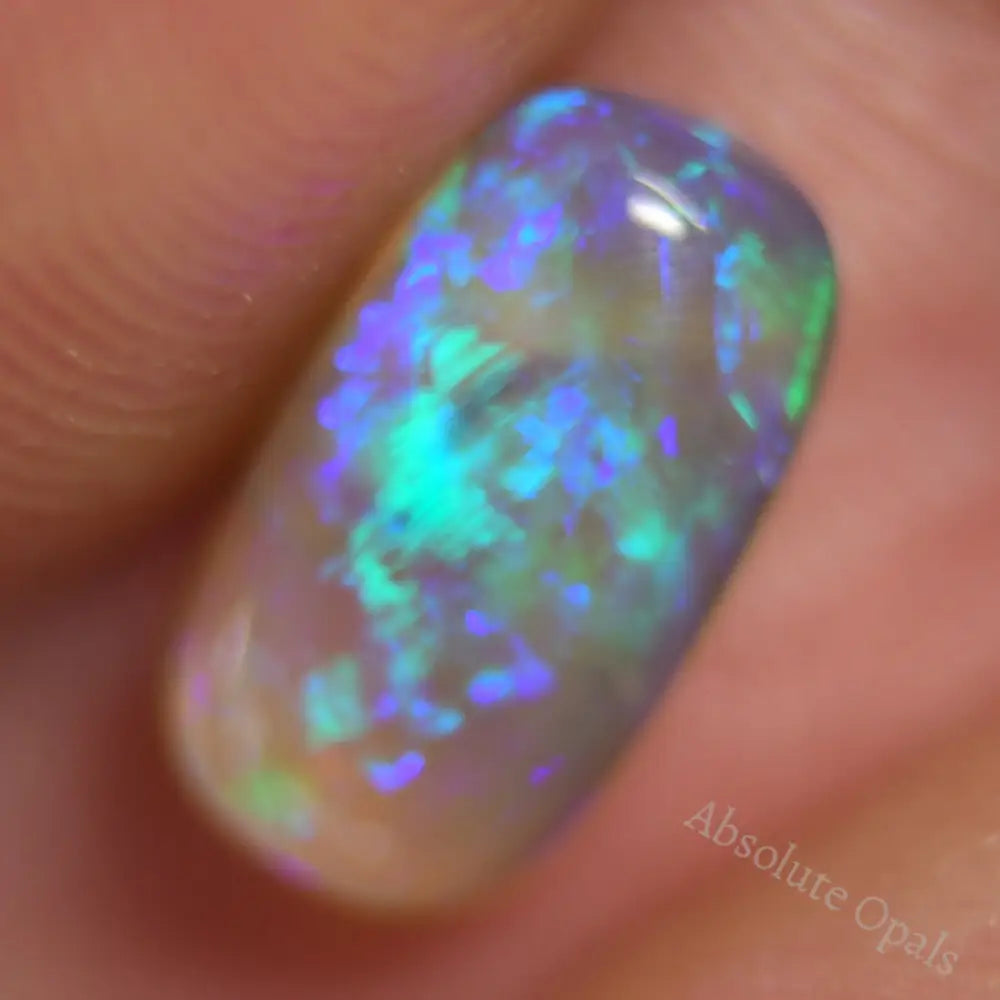 1.61 Cts Australian Semi Black Crystal Solid Opal Lightning Ridge