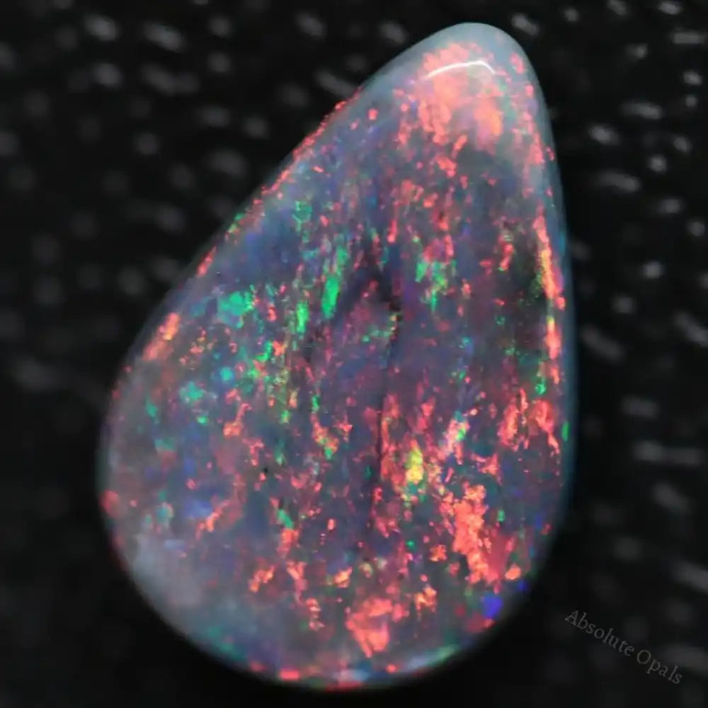 1.61 Cts Australian Solid Black Opal Lightning Ridge Semi