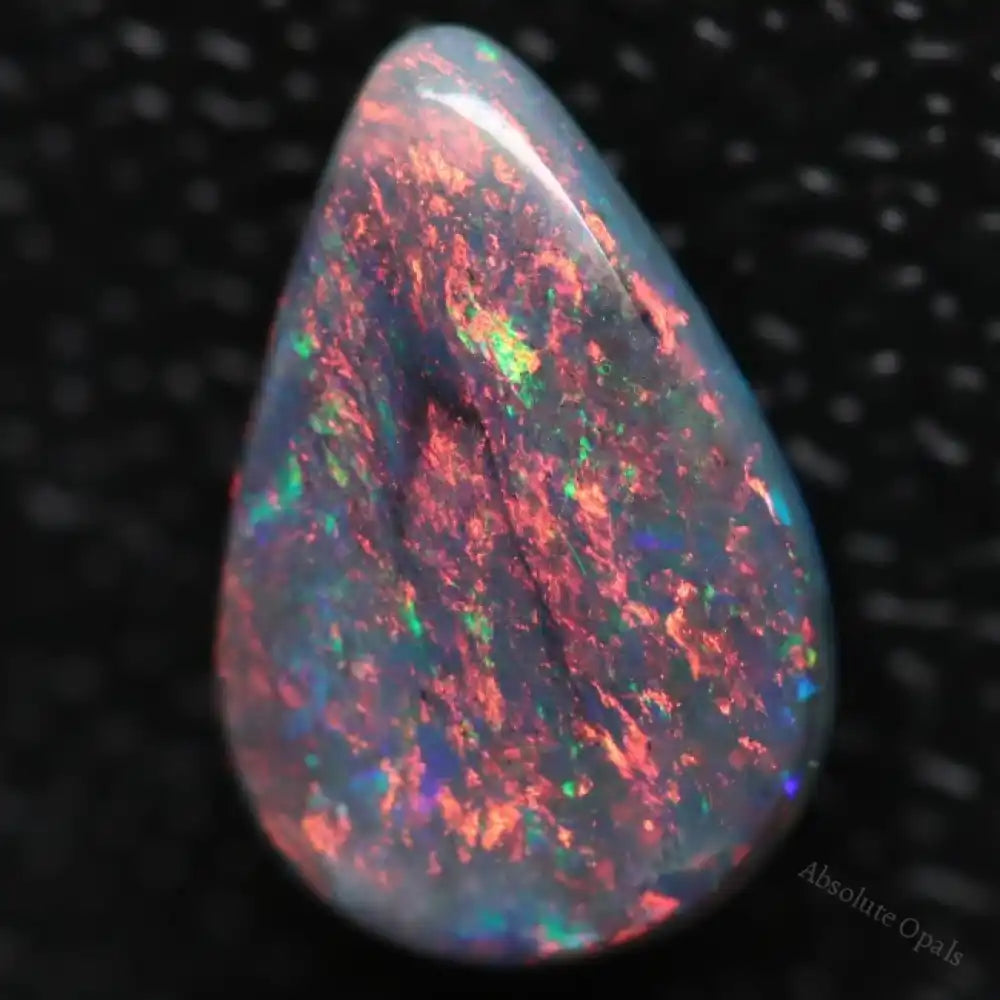 1.61 Cts Australian Solid Black Opal Lightning Ridge Semi