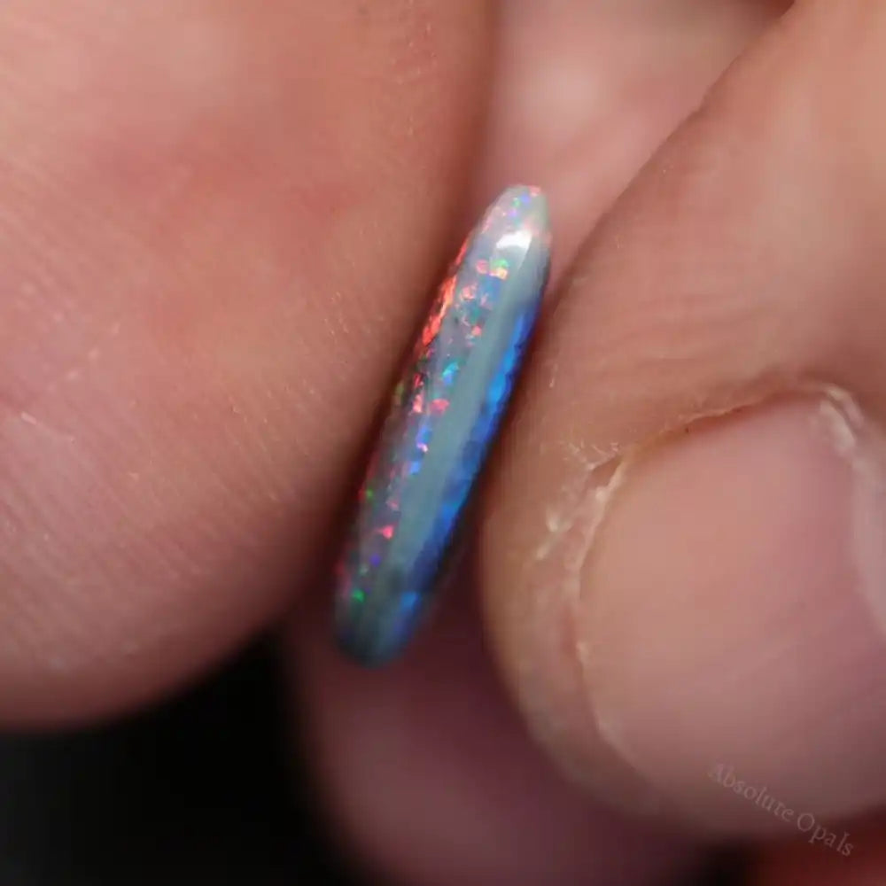1.61 Cts Australian Solid Black Opal Lightning Ridge Semi