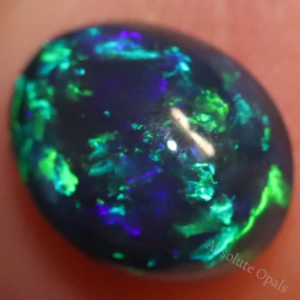 1.65 Cts Australian Black Opal Lightning Ridge Solid Gem Stone Cabochon