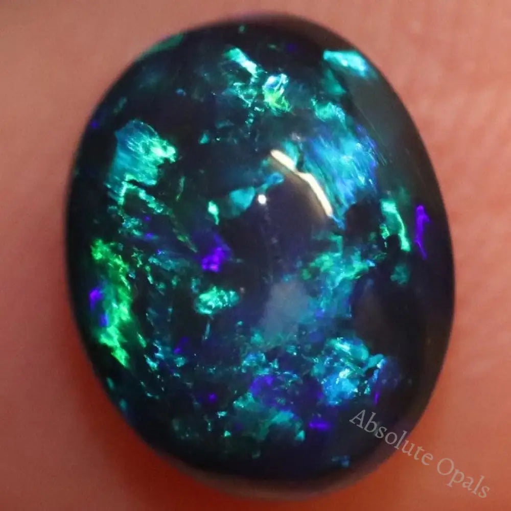 1.65 Cts Australian Black Opal Lightning Ridge Solid Gem Stone Cabochon