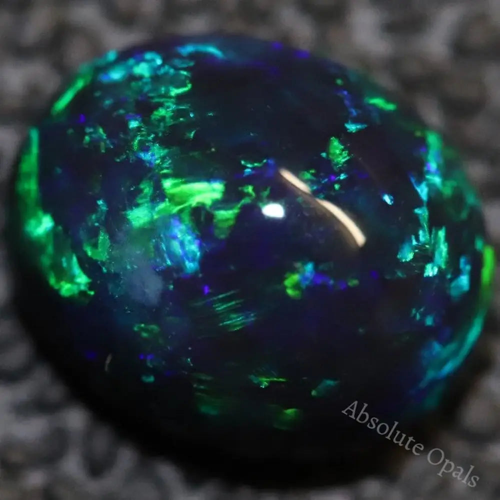 1.65 Cts Australian Black Opal Lightning Ridge Solid Gem Stone Cabochon
