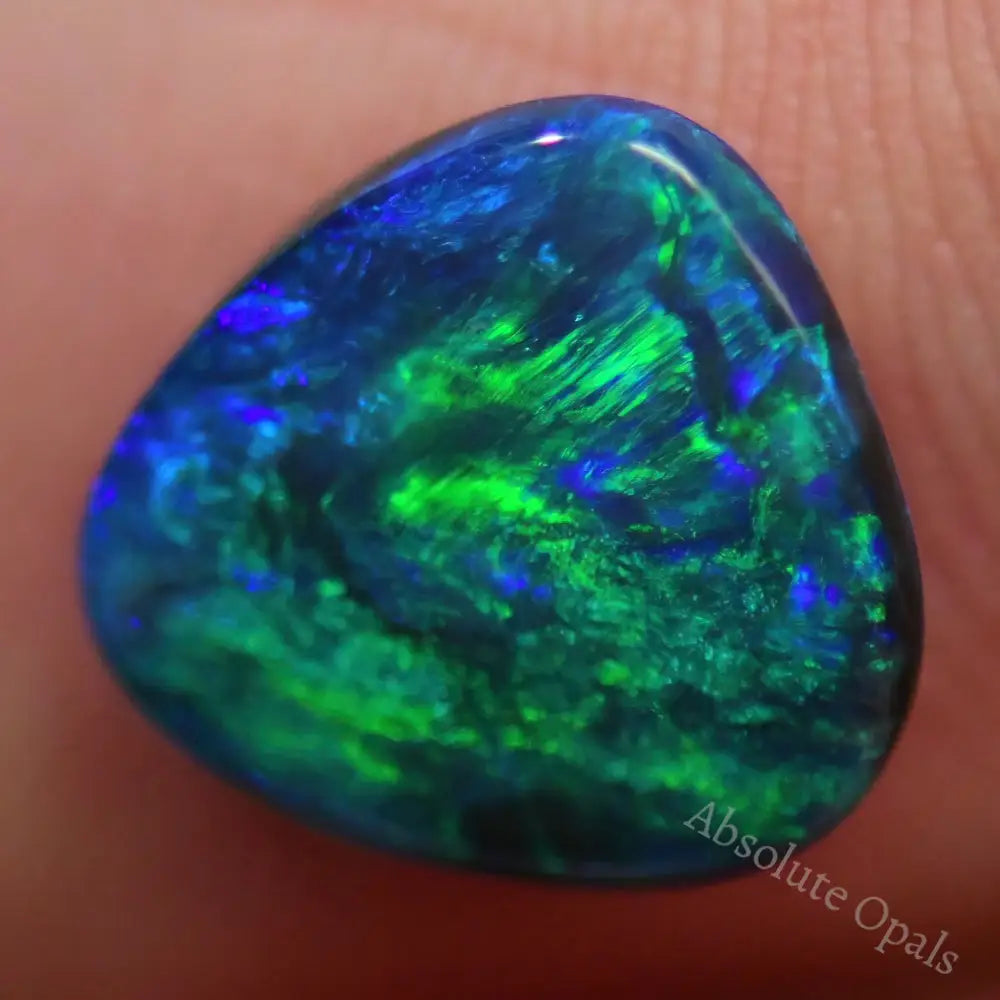 1.68 Cts Australian Black Solid Opal Lightning Ridge Cmr