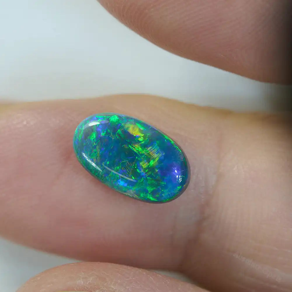 1.69 cts Black Opal Lightning Ridge Solid Cut Stone Black Opal