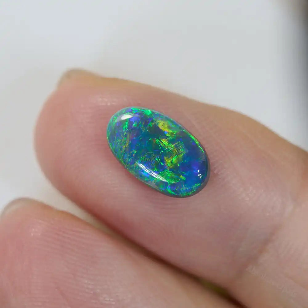 1.69 cts Black Opal Lightning Ridge Solid Cut Stone Black Opal