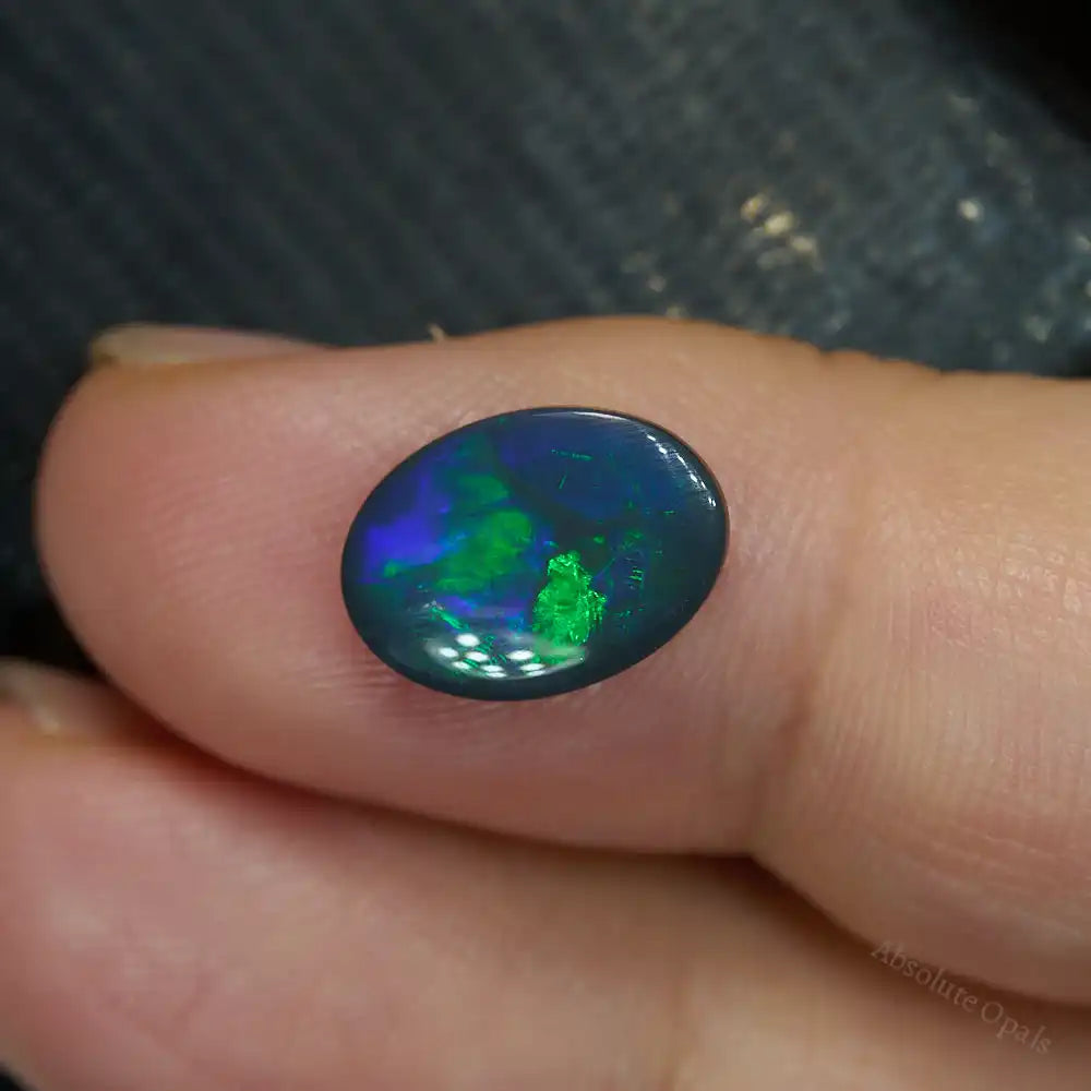 1.82 cts Black Opal Lightning Ridge Solid Cut Stone Black Opal
