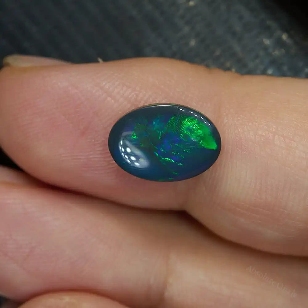 1.82 cts Black Opal Lightning Ridge Solid Cut Stone Black Opal