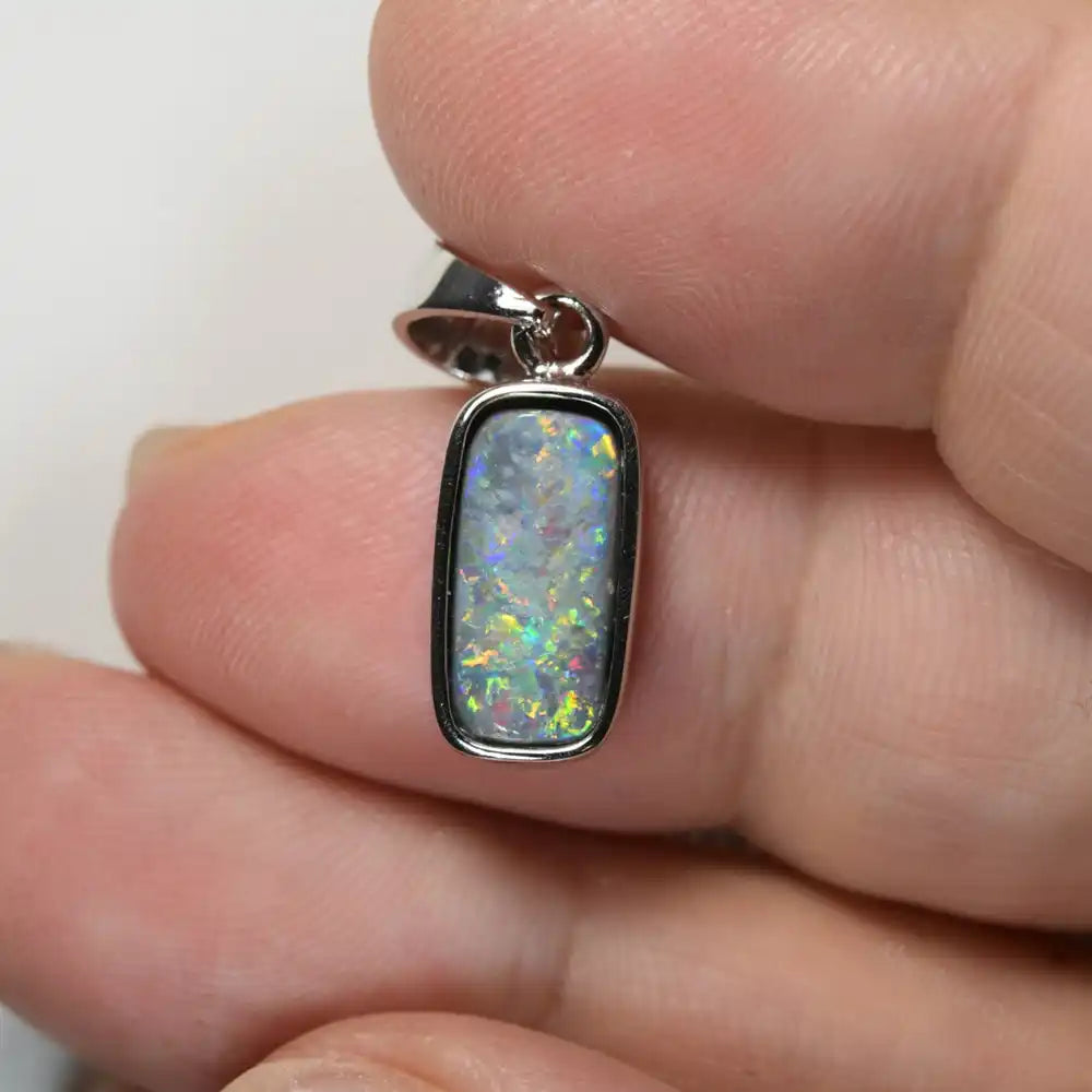 1.83 g Australian Lightning Ridge Solid Opal Pendant Silver L23.2mm Jewellery