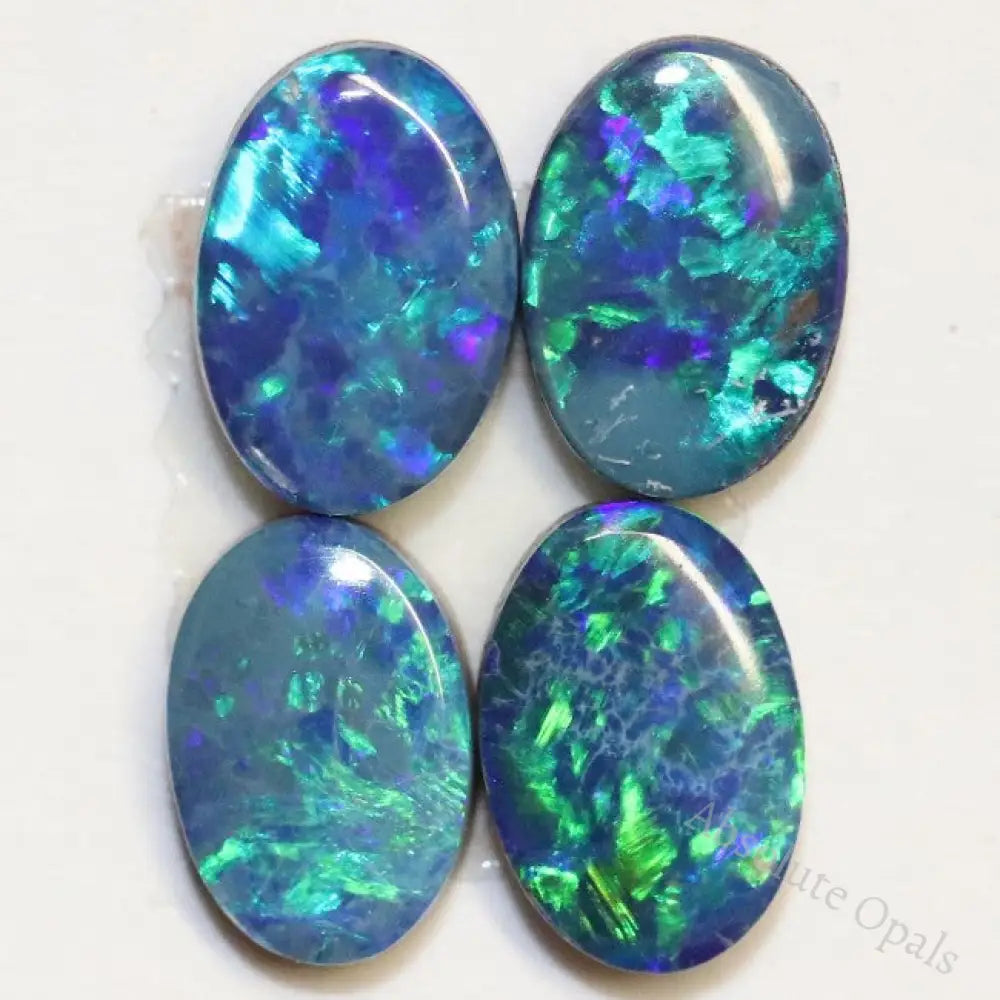 1.85 Cts Australian Opal Doublet Stone Cabochon 4Pcs 6X4