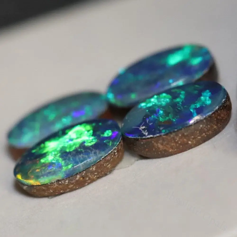 1.85 Cts Australian Opal Doublet Stone Cabochon 4Pcs 6X4