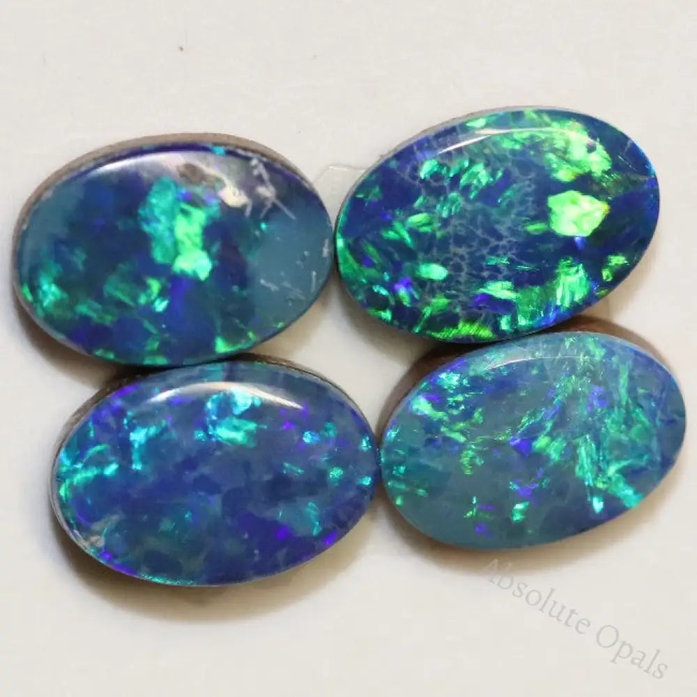 1.85 Cts Australian Opal Doublet Stone Cabochon 4Pcs 6X4