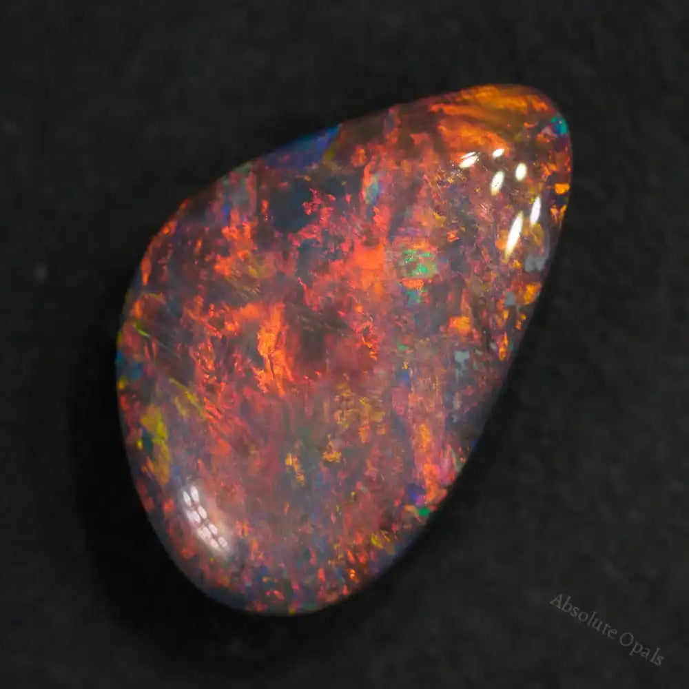 1.86 cts Black Opal Lightning Ridge Solid Cut Stone Black Opal