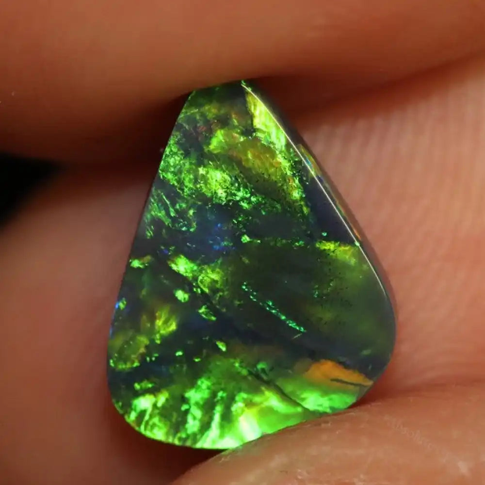 1.96 Cts Australian Black Opal Lightning Ridge Loose Cut Stone Cabochon