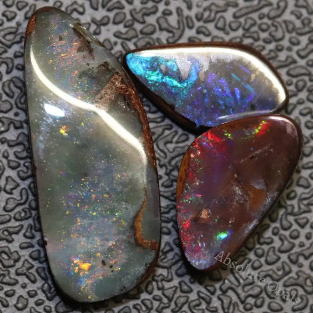 10.19 Cts Australian Boulder Opal Cut Loose Stone Parcel