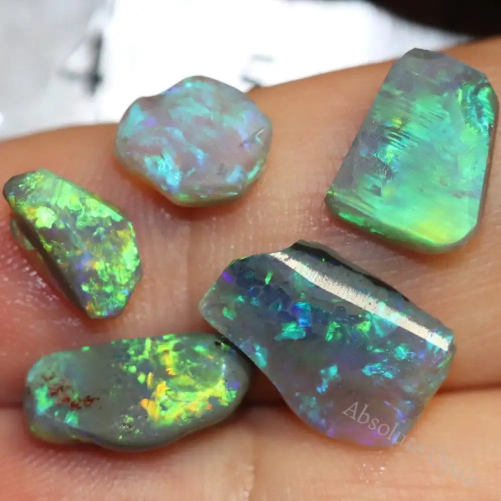 11.2 Cts Australian Solid Semi Black Opal Rough Rubs Lightning Ridge Parcel