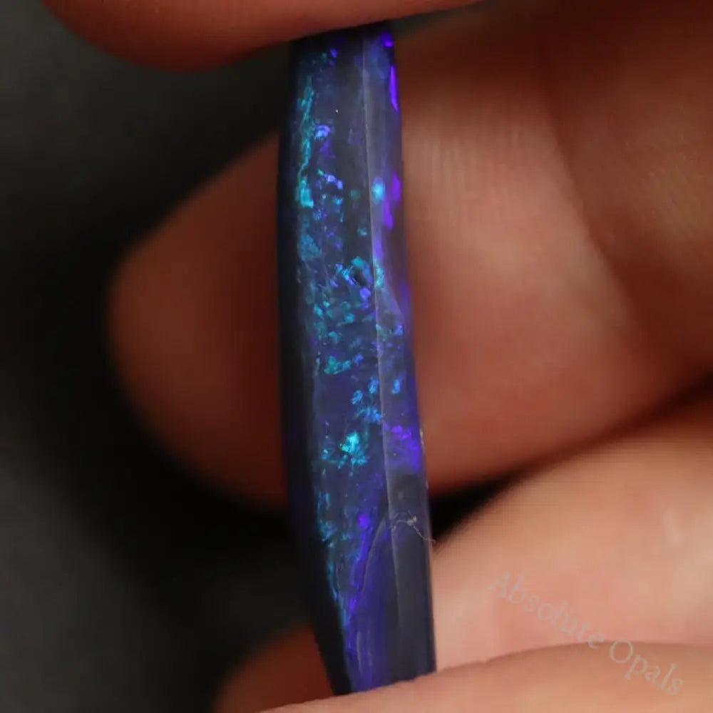 11.25 Cts Australian Black Opal Lightning Ridge Solid Gem Stone Cabochon