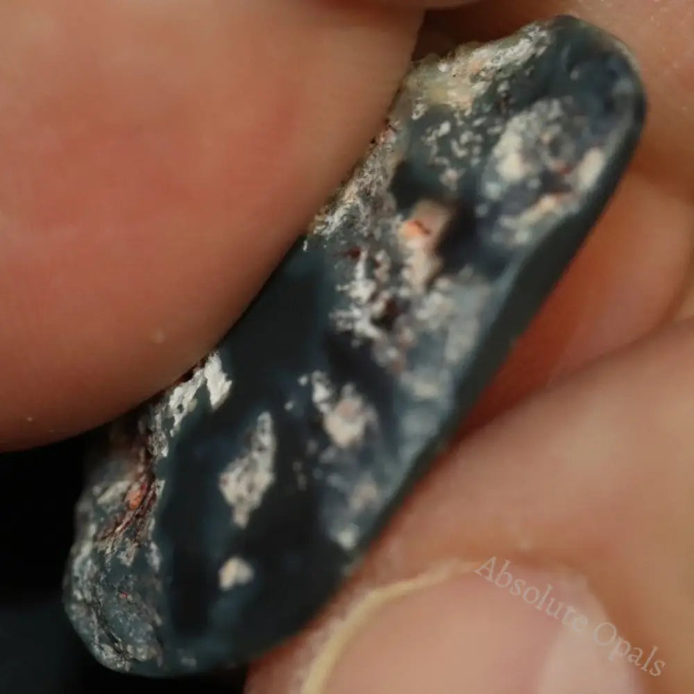 11.60 Cts Australian Black Opal Rough Lightning Ridge Polished Specimen Natural Red Green Blue Stone