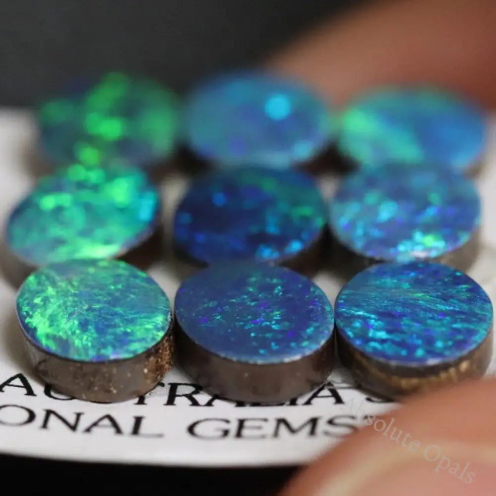 11.84 Cts Australian Opal Doublet Stone Cabochon 9Pcs 8X6