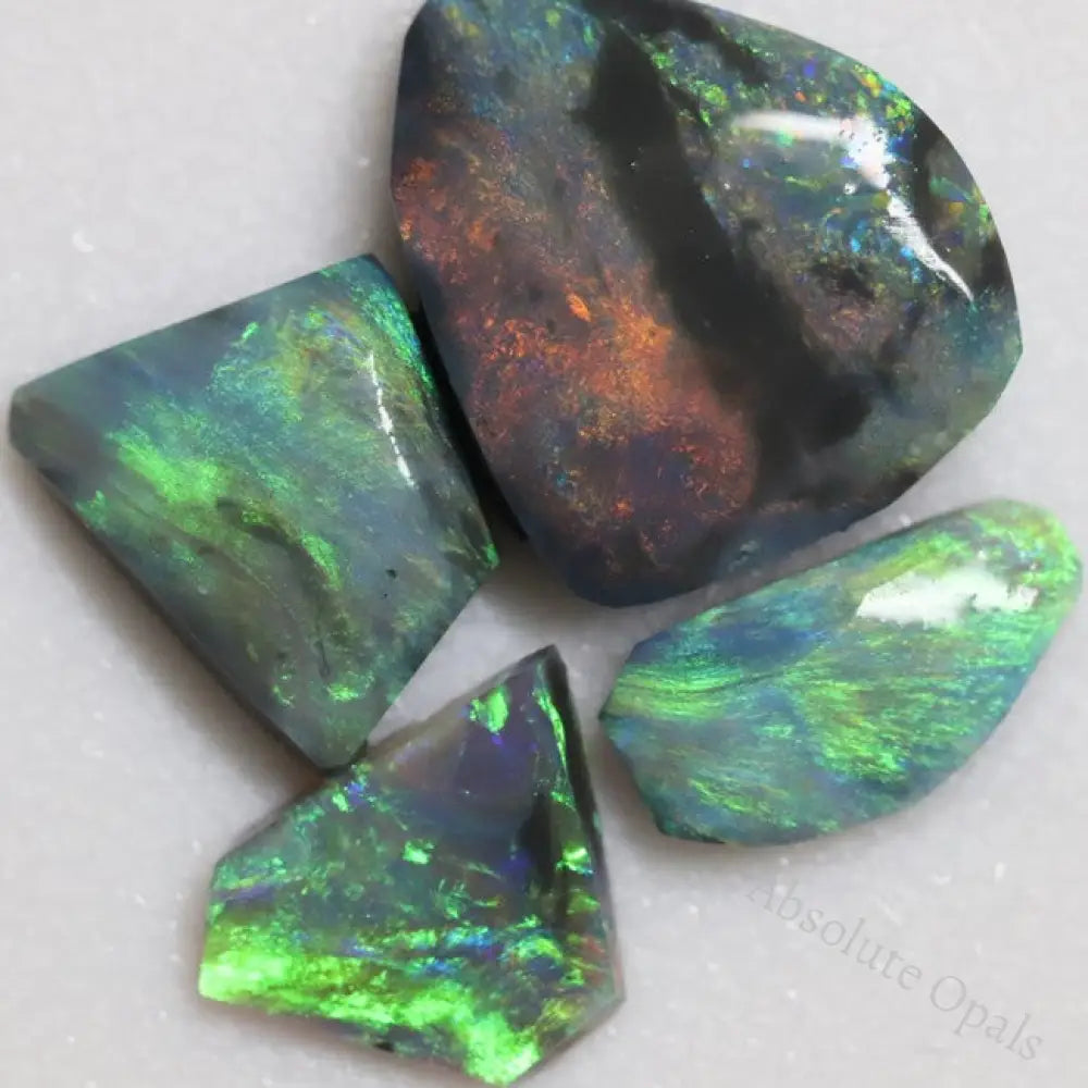 11.9 Cts Black Opal Rough Parcel Rubs 11.3-15.6X6.2-13.5X2.6-6.4Mm