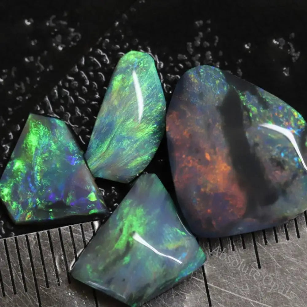 11.9 Cts Black Opal Rough Parcel Rubs 11.3-15.6X6.2-13.5X2.6-6.4Mm