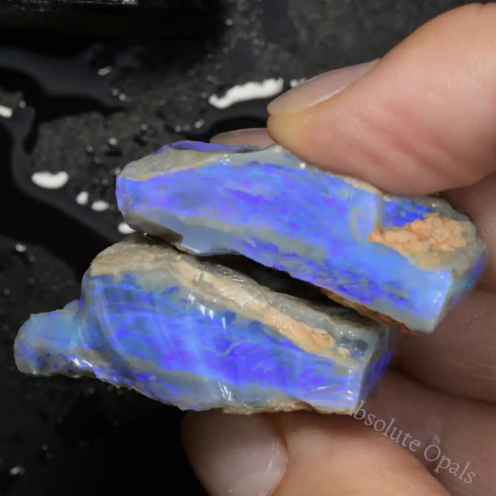 Lightning Ridge Rough Opals 118.4 cts Australian Rough Opal Lightning Ridge x 2 pcs - Absolute ...