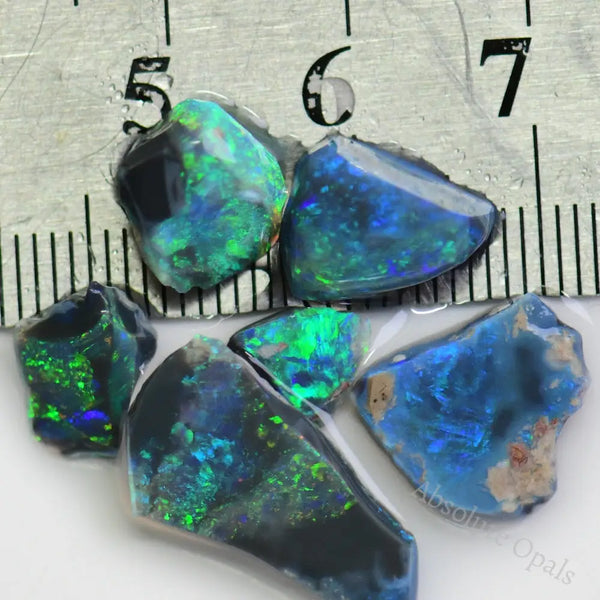12.6 cts Australian Rough Black Opal Parcel, Rubs, Lightning Ridge CMR ...