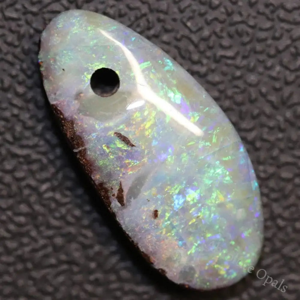 12.65 Cts Australian Boulder Opal Cut Loose Stone Drilled Pendant