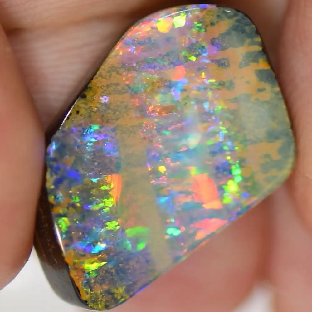12.81 Cts Australian Boulder Opal Cut Loose Stone