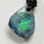 Australian Opal Drilled Greek Leather Mounted Pendant Necklace