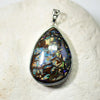 12.97 G Australian Boulder Opal With Silver Pendant: L 43.6 Mm Jewellery