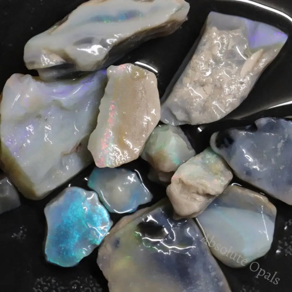 121.10 Cts Australian Solid Semi Black Opal Rough Lightning Ridge Parcel