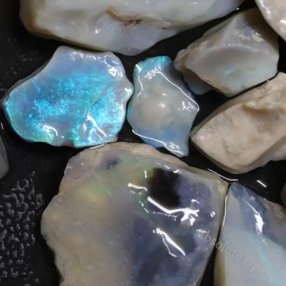 121.10 Cts Australian Solid Semi Black Opal Rough Lightning Ridge Parcel