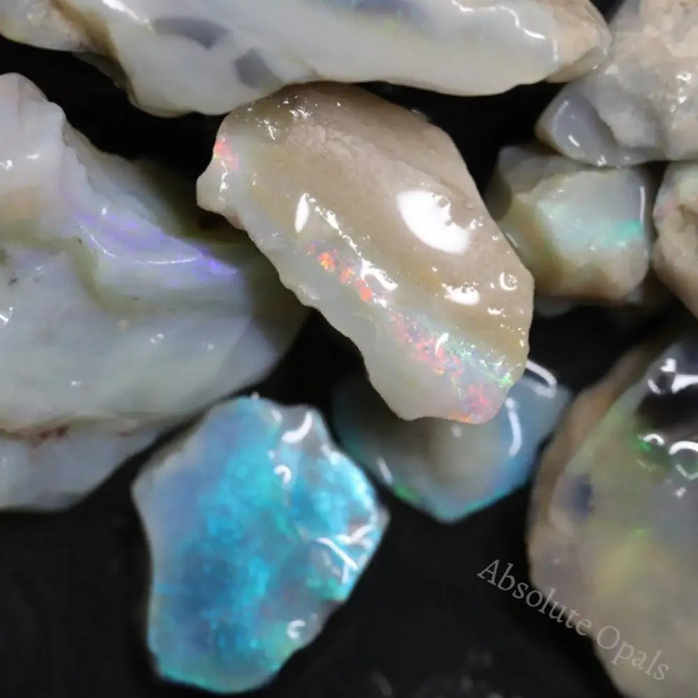 121.10 Cts Australian Solid Semi Black Opal Rough Lightning Ridge Parcel