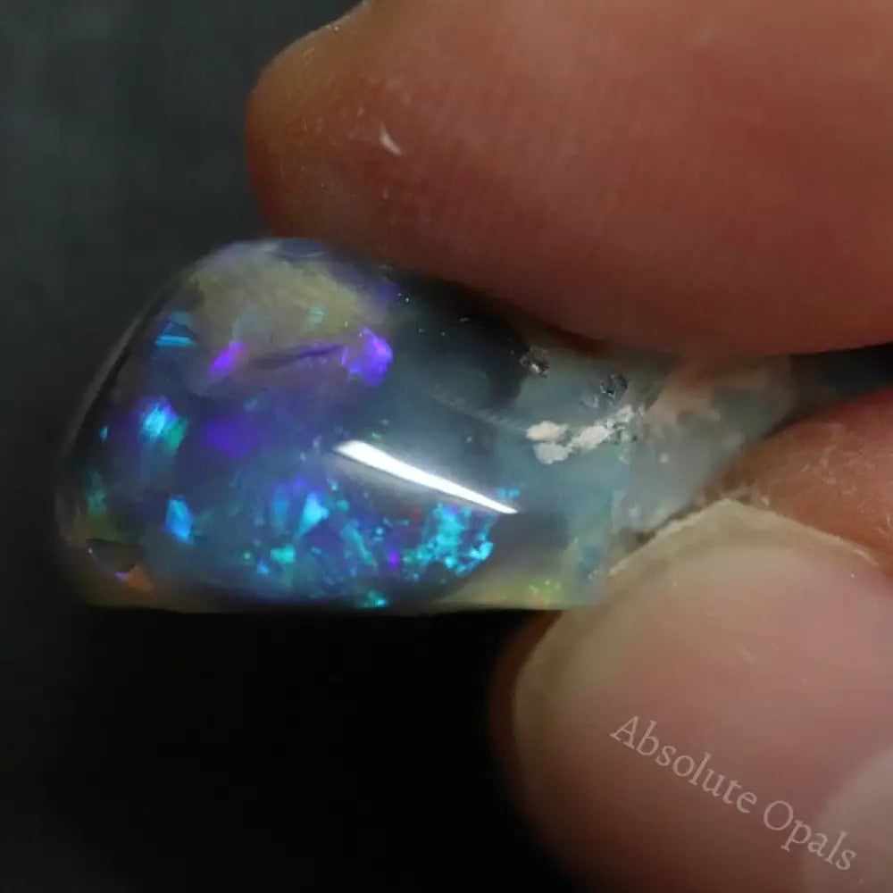 13.15 Cts Australian Semi Black Opal Rough Lightning Ridge Polished Specimen