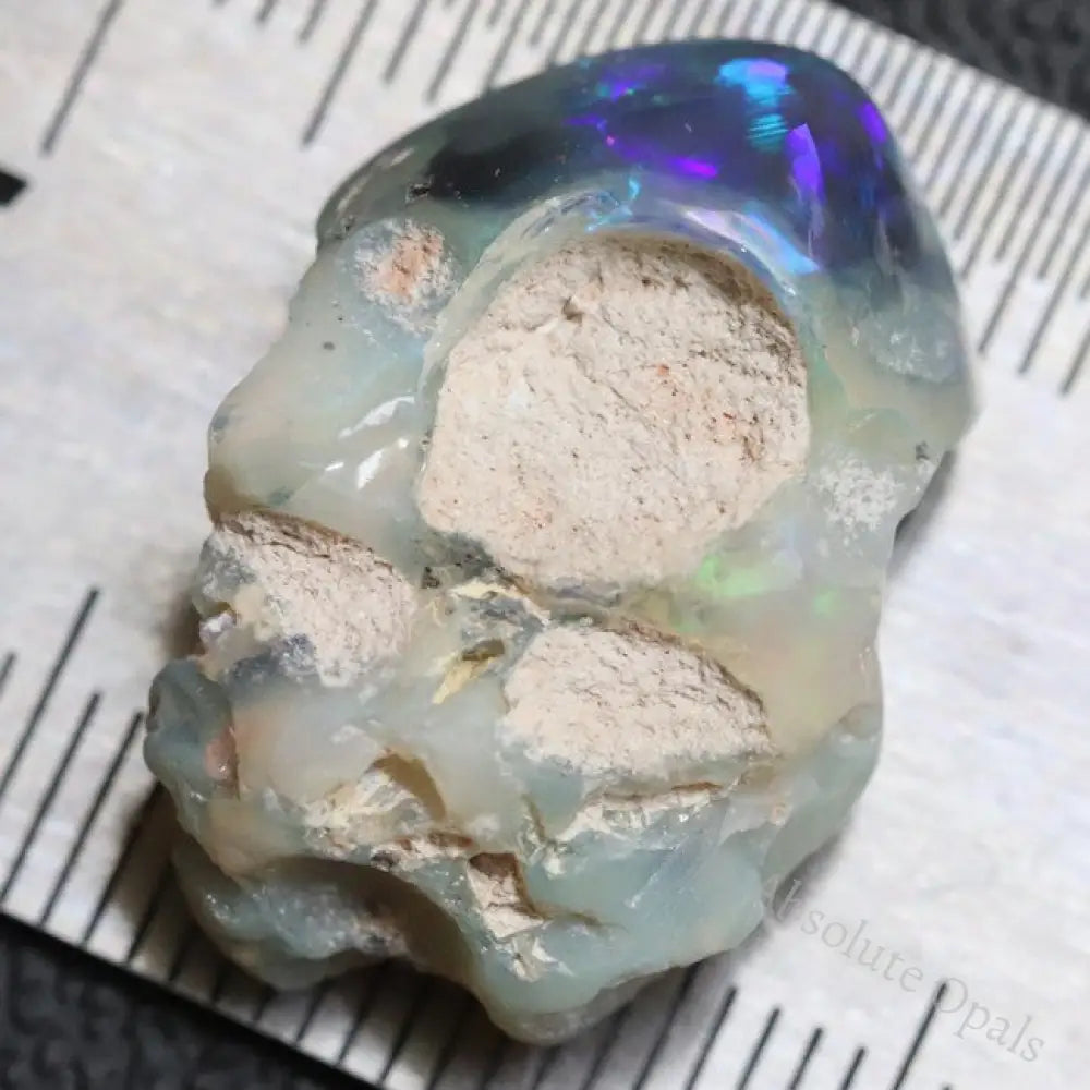 13.15 Cts Australian Semi Black Opal Rough Lightning Ridge Polished Specimen